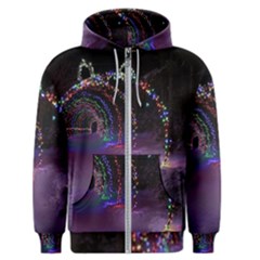 Outdoor Christmas Lights Tunnel Men s Zipper Hoodie by artworkshop