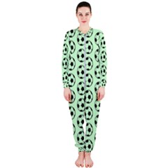 Pattern Ball Soccer Background Onepiece Jumpsuit (ladies) by Wegoenart