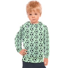 Pattern Ball Soccer Background Kids  Hooded Pullover by Wegoenart