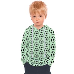 Pattern Ball Soccer Background Kids  Overhead Hoodie by Wegoenart