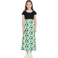 Pattern Ball Soccer Background Kids  Flared Maxi Skirt by Wegoenart