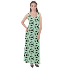 Pattern Ball Soccer Background Sleeveless Velour Maxi Dress by Wegoenart