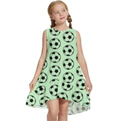 Pattern Ball Soccer Background Kids  Frill Swing Dress by Wegoenart