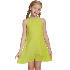 Background-texture-yellow Kids  Halter Collar Waist Tie Chiffon Dress by nateshop