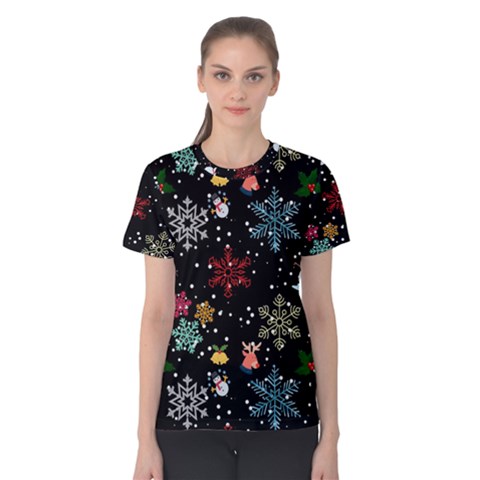 Christmas Thanksgiving Pattern Women s Cotton Tee by Ravend