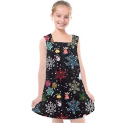 Christmas Thanksgiving Pattern Kids  Cross Back Dress by Ravend