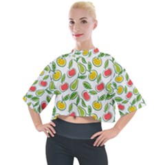 Fruit Fruits Food Illustration Background Pattern Mock Neck Tee by Ravend