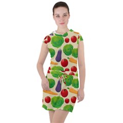 Food Illustration Pattern Texture Drawstring Hooded Dress by Ravend