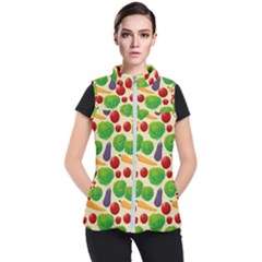 Food Illustration Pattern Texture Women s Puffer Vest by Ravend