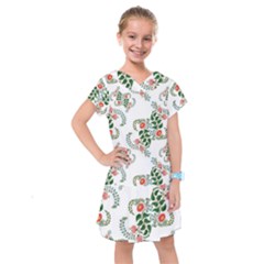 Background Pattern Texture Design Kids  Drop Waist Dress by Ravend