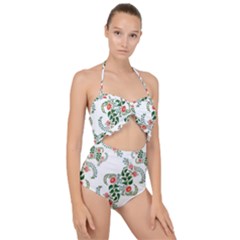 Background Pattern Texture Design Scallop Top Cut Out Swimsuit by Ravend