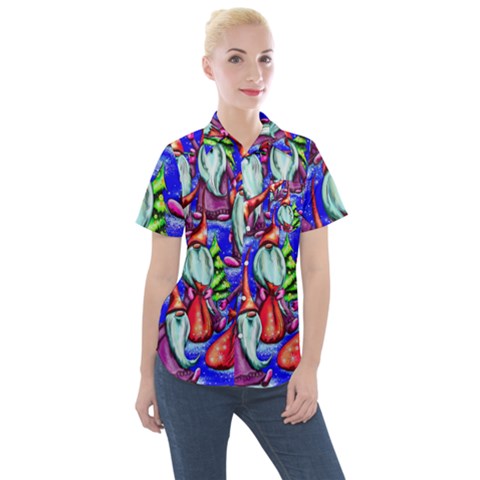 Merry Christmas Women s Short Sleeve Pocket Shirt by Ravend