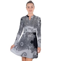 Apple Males Almond Bread Abstract Long Sleeve Panel Dress by danenraven