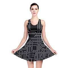 Illustration Circuit Cpu Pcb Electronic Wires Reversible Skater Dress by Wegoenart