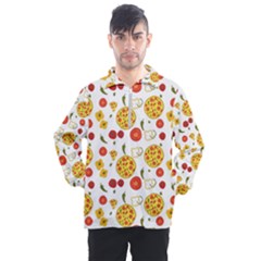 Illustration Pizza Background Vegetable Men s Half Zip Pullover by Ravend