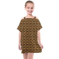 Cat Head Caleidoscope Kids  One Piece Chiffon Dress by ConteMonfrey