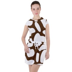 Brown White Cow Drawstring Hooded Dress by ConteMonfrey