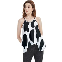 Cow Black And White Spots Flowy Camisole Tank Top by ConteMonfrey