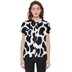 Cow Black And White Spots Short Sleeve Pocket Shirt by ConteMonfrey