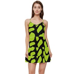 Neon Green Cow Spots Short Frill Dress by ConteMonfrey