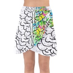 Brain Mind Psychology Idea Drawing Wrap Front Skirt by Wegoenart