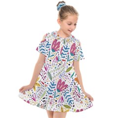 Flowers Kids  Short Sleeve Shirt Dress