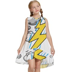 Storm Thunder Lightning Light Flash Cloud Kids  Frill Swing Dress by danenraven