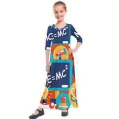 Natural Science Physics Laboratory Formula Kids  Quarter Sleeve Maxi Dress by danenraven