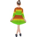 Orange And Green Blur Abstract Print Kids  Quarter Sleeve Shirt Dress View2