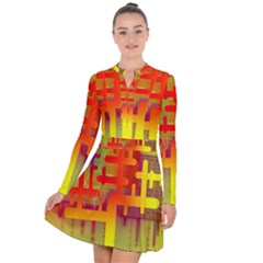 Code Binary System Long Sleeve Panel Dress by Wegoenart