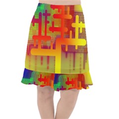 Code Binary System Fishtail Chiffon Skirt by Wegoenart