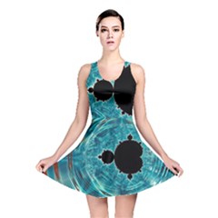 Mandelbrot Apple Fractal Abstract Reversible Skater Dress by Wegoenart