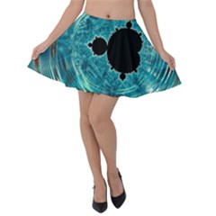 Mandelbrot Apple Fractal Abstract Velvet Skater Skirt by Wegoenart