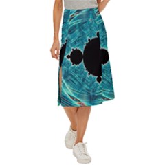 Mandelbrot Apple Fractal Abstract Midi Panel Skirt by Wegoenart