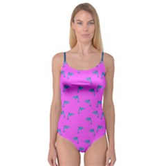 Pink And Blue, Cute Dolphins Pattern, Animals Theme Camisole Leotard  by Casemiro