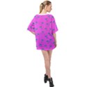 Pink and blue, cute dolphins pattern, animals theme Oversized Chiffon Top View2