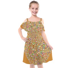 Calendar -1 Kids  Cut Out Shoulders Chiffon Dress by nateshop