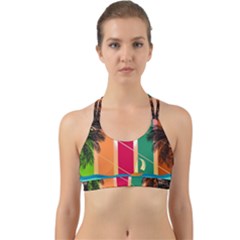 Beach Summer Wallpaper Back Web Sports Bra by Ravend