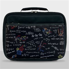 Black Background Text Overlay  Mathematics Formula Lunch Bag by danenraven