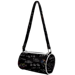 Black Background Text Overlay  Mathematics Formula Mini Cylinder Bag by danenraven