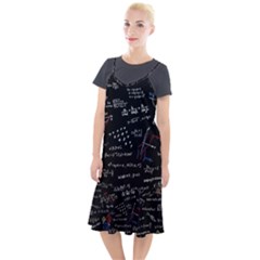 Black Background Text Overlay  Mathematics Formula Camis Fishtail Dress by danenraven