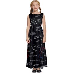 Black Background Text Overlay  Mathematics Formula Kids  Satin Sleeveless Maxi Dress by danenraven