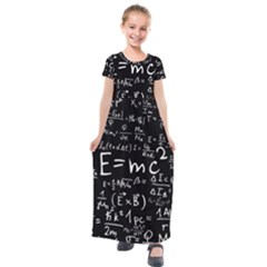 Science Einstein Formula Mathematics Physics Kids  Short Sleeve Maxi Dress by danenraven