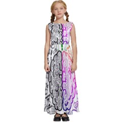 Anatomy Brain Head Medical Psychedelic  Skull Kids  Satin Sleeveless Maxi Dress by danenraven