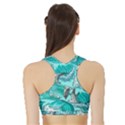 Sea Wave Seamless Pattern Sports Bra with Border View2