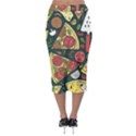 Vector Seamless Pizza Slice Pattern Hand Drawn Pizza Illustration Great Pizzeria Menu Background Midi Pencil Skirt View2