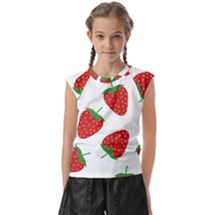 Seamless-pattern-fresh-strawberry Kids  Raglan Cap Sleeve Tee by Jancukart