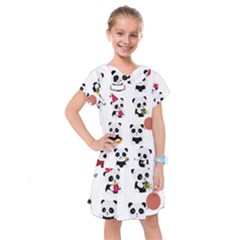 Playing-pandas-cartoons Kids  Drop Waist Dress by Jancukart