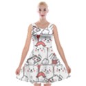 Cute-cat-chef-cooking-seamless-pattern-cartoon Velvet Skater Dress View1