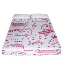 Cute-girly-seamless-pattern Fitted Sheet (king Size) by Jancukart